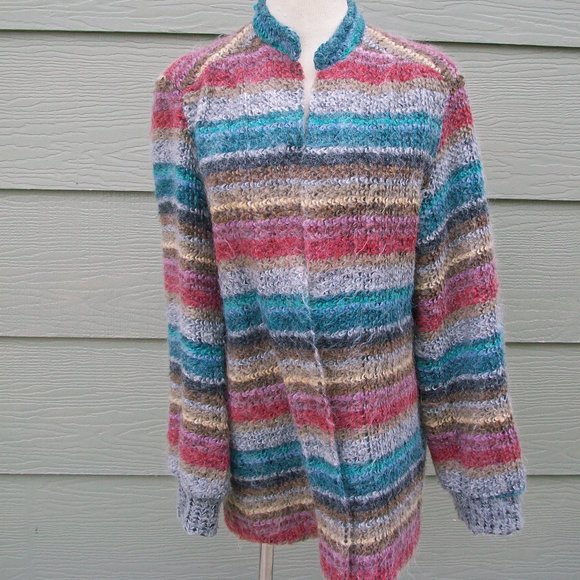 Koret Sweaters - Koret Womens Open Cardigan Sweater Sz M L Striped